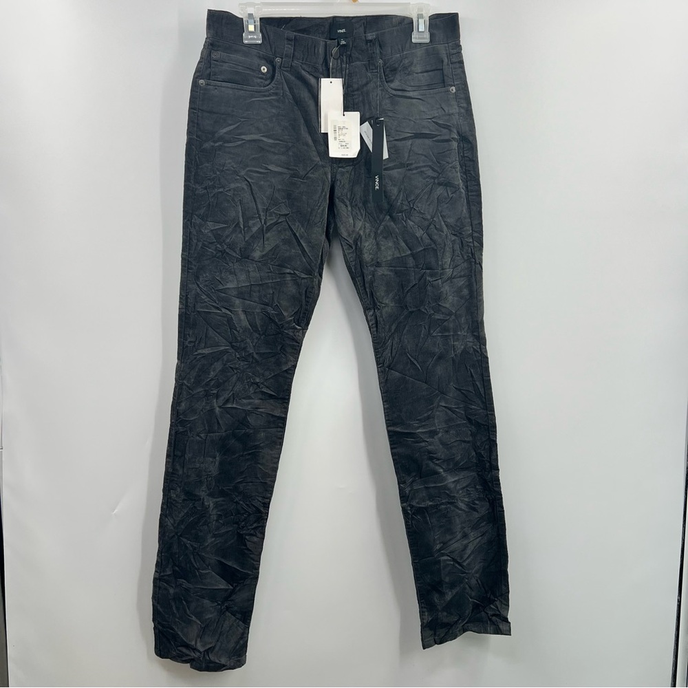 Vince Soho Slim Fit Corduroy Pants Mens 30 Pewter Gray NWT Made USA $225